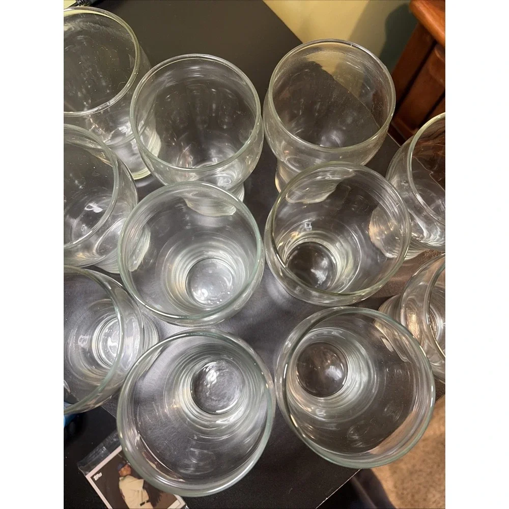 Set of 11 Vintage Glasses Clear Glass 8 oz 5